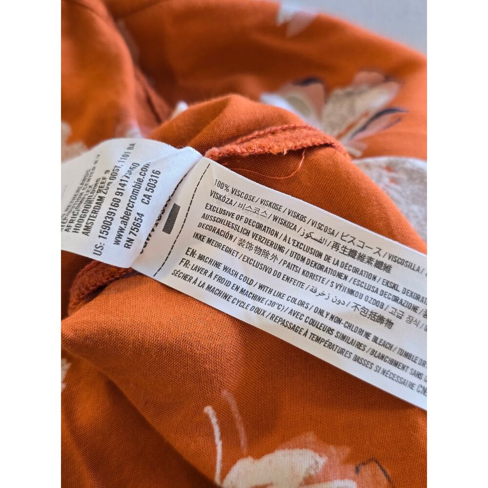 Abercrombie & Fitch Rust Orange Floral Button-Front Mini Dress - Picture 5 of 5